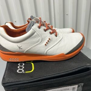 ECCO Men's White and Orange Athletic Shoes